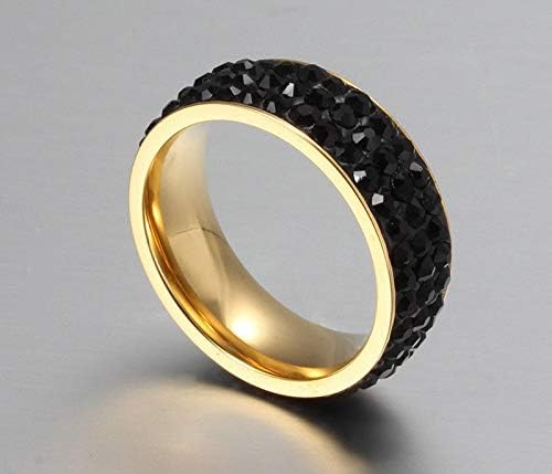 T-Shewelry Не'рѓосувачки челик женски луксузен бенд со големина 5-13 ангажман свадба златни прстени подарок