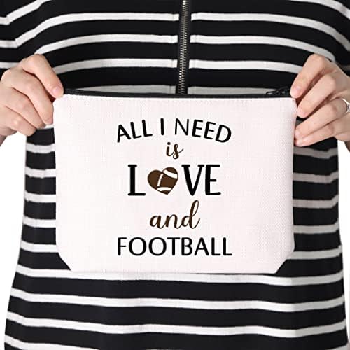 Цотмо Фудбалски Подарок За Жени Девојки се Што ми Треба Е Љубов И Фудбал Патент Торбичка Шминка Торба
