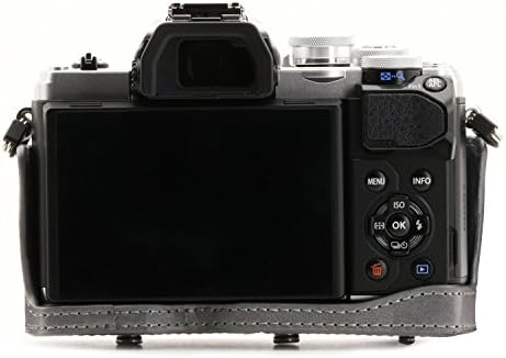 Мегагеар Олимп ОМ-Д Е-М10 Марк III Некогаш Подготвена Кожна Футрола И Ремен За Камера, Со Пристап До Батеријата-Греј-МГ1348