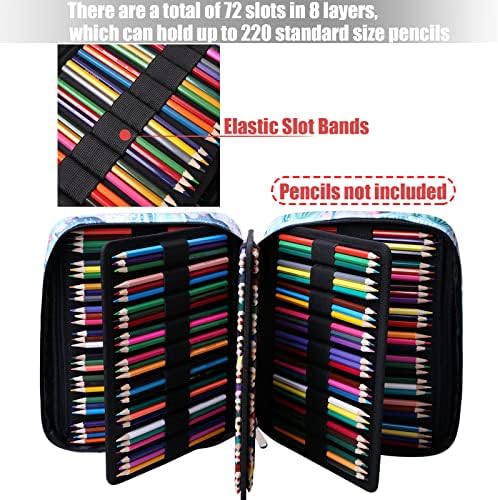 Ајванбер обоен молив кутија 220 слотови гел пенкало држач за водоотпорен организатор торба преносен уметник сликарство молив