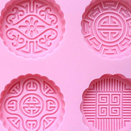 Сапун калапи со 6-розови круг силиконски мувла Месечина торта форма за бонбони со чоколади за правење мувла