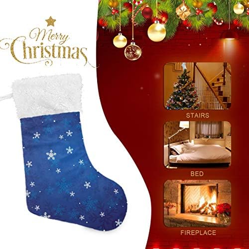Божиќни снегулка Пимилагу Божиќни чорапи 1 пакет 17,7 “, виси чорапи за Божиќна декорација