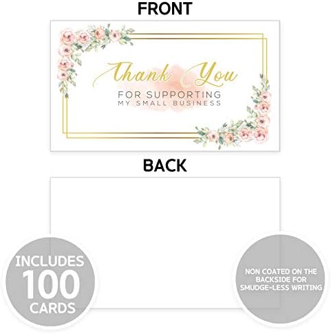 Модерни 5 -ти благодарници на картички Мал бизнис - Ви благодариме што ги поддржувавте моите мали бизниси благодарни картички - Дизајн на цвеќиња