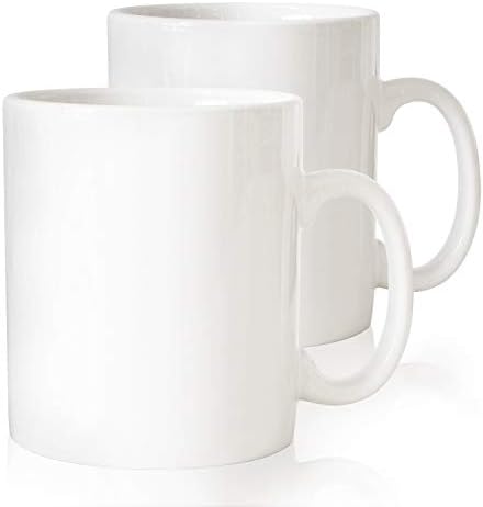 Серами 28оз Супер Големи Бели Чаши За Кафе. Големи Рачки и Керамичка Конструкција, Комплет од 2
