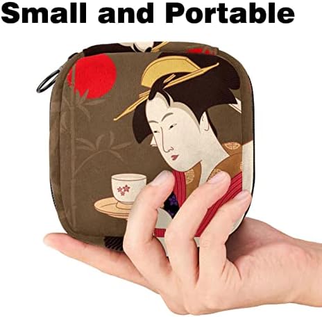 Период торба, санитарна торба за складирање на салфетки, торбичка за периоди, торба за шминка за патувања, апстрактна јапонска ретро шема