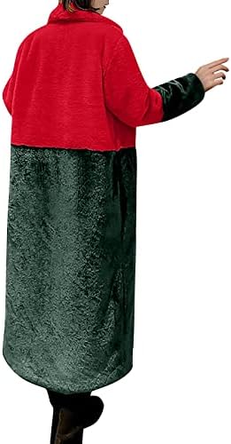 Фовигуо Кејп Блејзер за жени, модерна туника Зимска домашна јакна дама со долг ракав лапел топло вклопување кардиган меки