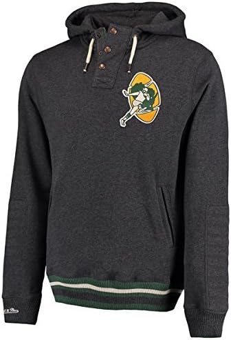 Mitchell & Ness Mens Black Play By Play Long Sneave Hoody - NFL Hooded Sweatshirt