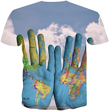 Менска маичка маица 3D маички за печатење на животни летни кратки ракави кошули со вратот Трендовски графички врвови