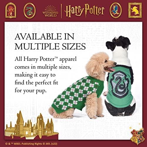 Хари Потер: џемпер од миленичиња Слитерн - мала големина | Костими на Хари Потер за кучиња | Облека за кучиња Хари Потер и додатоци
