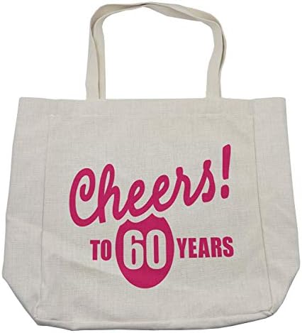 Амбесон, 60-ти роденденска торба за купување, тема за забава за пиење со среќни весели зборови фраза, еко-пријателска торба за еднократна
