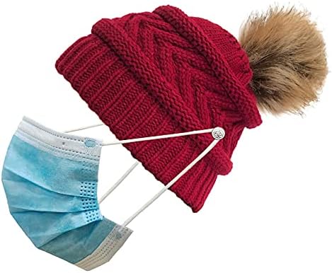Мечки зимска капа за мажи капа плишано плетено капаче на отворено копче капчиња за шиење капаци цврсти жени зимски волна капи мажи