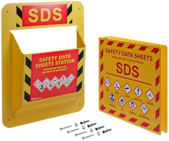 Yellow Beaveny Inc, MSDS SDS Binder and Wall Station - Ажурирани 2023 Барања со тешка должност 3 инчи, 3 листови за безбедност на прстенот