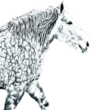 Art Dog Ltd. Percheron, овална надгробна плоча од керамичка плочка со слика на коњ