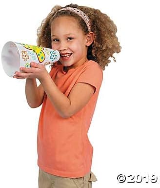 САМОСТОЈНИ Мегафони ЗА детски сет од бели 12 пластични парчиња - Училишен Дух И Занаети За Навивачи