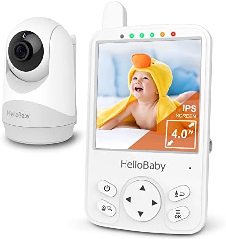 Здраво Бебе Бебе Монитор Со Камера и Аудио, 4 IPS Видео Бебе Монитор без WiFi За Приватност, 1000ft Долг Дострел, 29h Траење На Батеријата, 355°