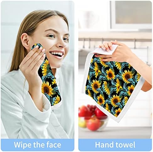 Кигаи 2 пакувања сончоглед и мијалник за миење садови - меки крпи за лице, теретани за теретани, хотел и бањата, крпи за чисти памучни