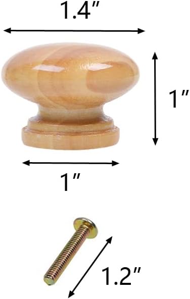 ИТИКИНОЈ 10 ПАРЧИЊА Тркалезна Форма На Печурки Дрвени Копчиња На Кабинетот Фиока Влече Со Завртка