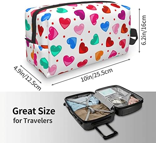 Нџзео Големи Торби За Шминка За Чанта Козметичка Торба Торбичка Со Патент Подарок За Жени Девојки Шарени Срца