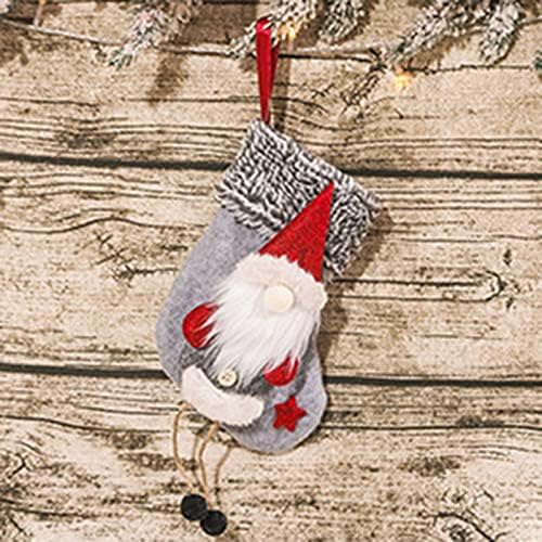 Божиќни чорапи Голема чорапи Класична фигура Божиќно порибување Кенди за бонбони Божиќни украси Божиќно приврзок подарок за мачки