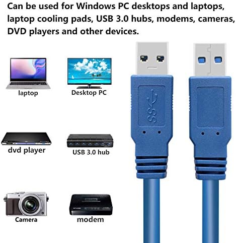 Spofit USB 3.0 Машки На Машки Кабел За Пренос На Податоци Хард Диск Куќишта Лаптоп Кулер ДВД Плеер И Повеќе