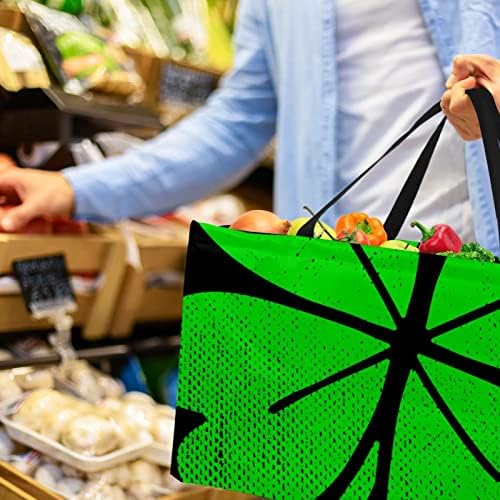 Кошар за шопинг Шамрок лисја за еднократна употреба на намирници за намирници, преносен пикник за купување торбички торбички торбички