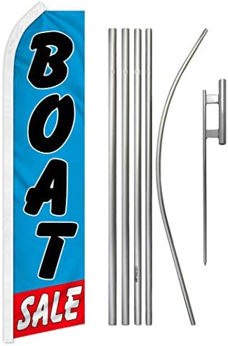 Продажба на чамци Swooper Рекламно знаме и комплет за пол - Совршен за спортски продавници, дилери, аукции