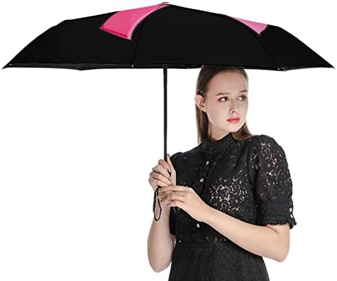Розова сатенска Лента 3 Пати Автоматско Отворање Затворање На Анти-УВ Чадор За Патување Чадор Преносни Летни Чадори