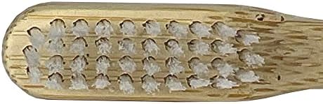 Четка за заби од бамбус оравелс, одржлива четка за заби на бас, 4 реда, биоразградлива дрвена четка за заби за полирање заби, отстранување