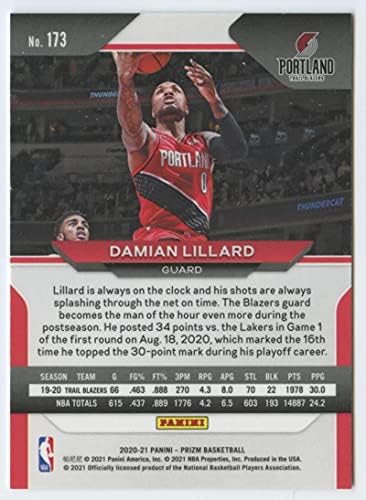 2020-21 Panini Prizm 173 Damian Lillard Portland Trail Blazers NBA кошарка за трговија со кошарка