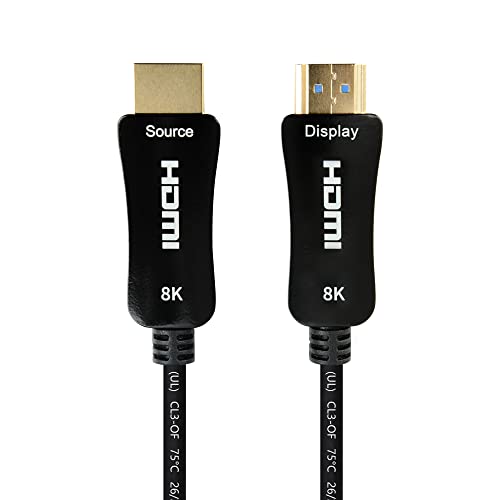 ибирди 8К ОПТИЧКИ ВЛАКНА HDMI 2.1 Кабел 50 Стапки Во Ѕид CL3 Номинална Ултра Голема Брзина Компатибилна Со Apple-TV Dolby Vision