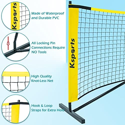 Ksports Регулатива Големина Мариноване Нето 22 Нозе, може Да се Користи Како Рекреација Тенис или Бадминтон Мрежа, Се Состои Од Мариноване