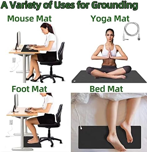 Заземјување на курави MAT23.4x35.1inches, заземјувачки јога душек за подобро вежбање, заземјување за кревет за кревет, повторно