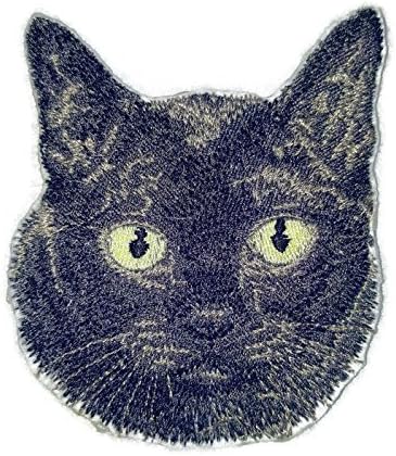 Неверојатни прилагодени портрети на мачки [Бурмански мачки лице] Везено железо на/шива лепенка [4 x 3] направено во САД]