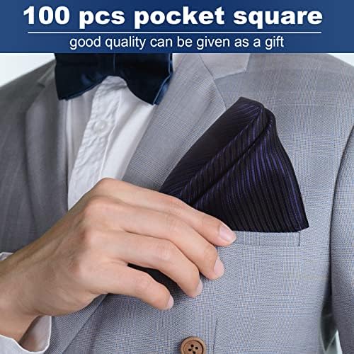 100 парчиња џебни квадрати за мажите џебни плоштади марамчиња поставени за мажи свила џебна плоштад марамче за свадбени деловни банкети додатоци