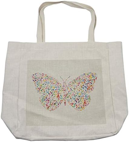 Амбезон музичка нота за купување торба, креативна форма на пеперутка формирана со енергични музички белешки вешт дизајн, еко-пријателска