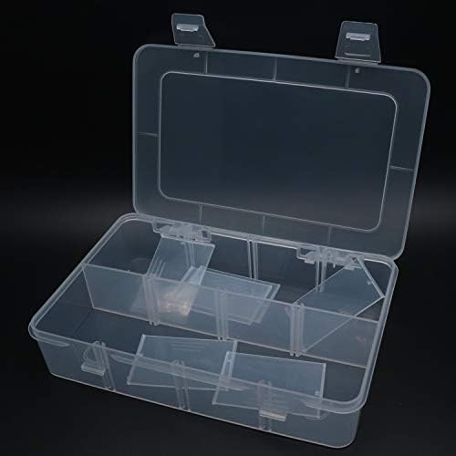 Xiaoyztan тврда пластична кутија со 8 мрежи со отстранливи делители за бонбони закуски електроника накит мали делови