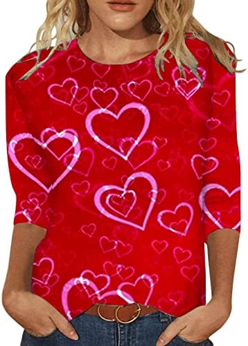 Jjhaevdy женски симпатични loveубовни срцеви печати врвови loveубов срце писмо печатење џемпер графички графички долги ракави екипаж на врвови