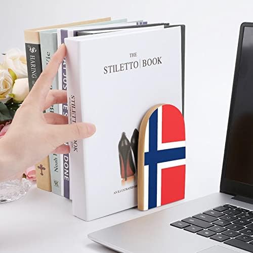 Знаме На Норвешка Дрвени Книги Трендовски Декоративни Книга Стојат За Дома И Канцеларија Полици Во собата на 2