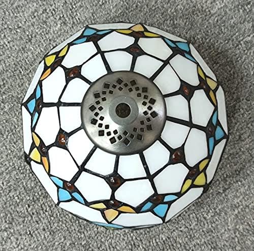 Премиум витраж барокна абажур, само сенка на ламбата на Тифани, SH-073. 8-инчен дијаметар, нијанси на замена за табела за ламба