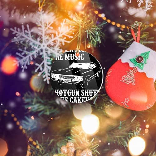 Орнаменти на новогодишни украси Возач X-Mas Picks Crain The Decor Music Acryly Shotgun Home го затвора неговиот кокал Сем Дин Винхтер 67 Импела