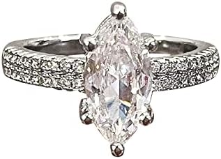 2023 Нов женски гроздобер целосен дијамантски прстен за венчавки Свадба цирконски прстен за накит за накит
