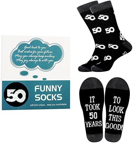 Јеезона 50-ти Роденденски Подароци За Мажи Смешни Забавни Новини Луди Црни Чорапи На Екипажот