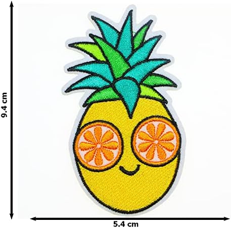 JPT - Овошје за сонце од ананас од портокал овошје везено аплико железо/шиење на закрпи значка симпатична лого -лепенка на елек јакна