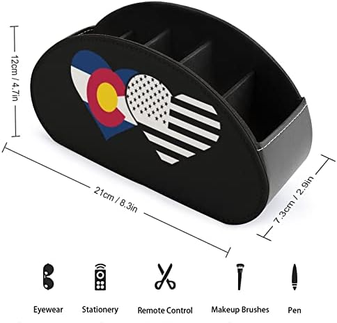 Државно знаме на Колорадо и државни држачи за далечински управувач со знамиња на знамето, организатор за шминка кутија ПУ кожа складирање домашна