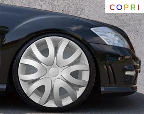 Копри сет од покривка од 4 тркала од 15 инчи сребрен Hubcap Snap-on Fit Peugeot