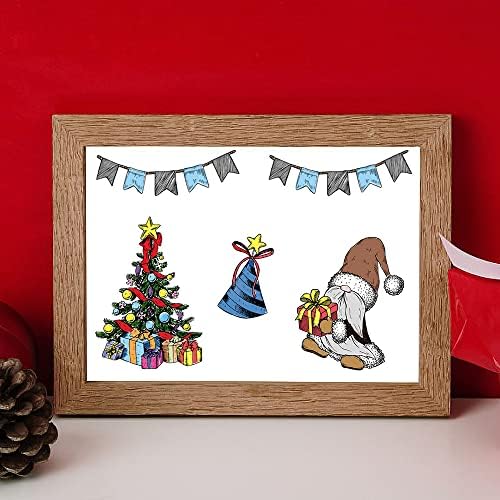 Татко новогодишно дрво чисти марки за правење картички и украси за албуми со фотографии, гумени марки на Дедо Мраз Божиќ Сијаликонски печат