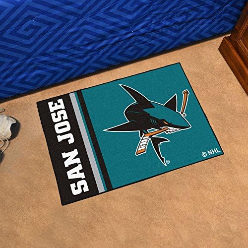 FanMats 19275 San Jose ајкули Стартер Мат Акцент килим - 19in. x 30in. | Спортски вентилатор за домашен декор килим и униформа дизајн на мат