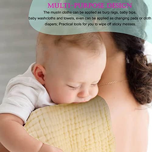 Beliz Muslin Burp Clains Baby Girl and Boy Органски памук Голем 20'''x10 '' 6 слоеви Дополнителни меки апсорбирани и пелени за крпа за крпа за бебе за новородено повеќе пакување