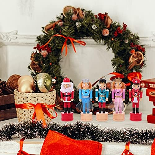 Bestoyard Decoraciones para salas de casa Божиќни дрвени оревици фигурини Божиќ дрво куклена висечка декор кукли за кукли за празници