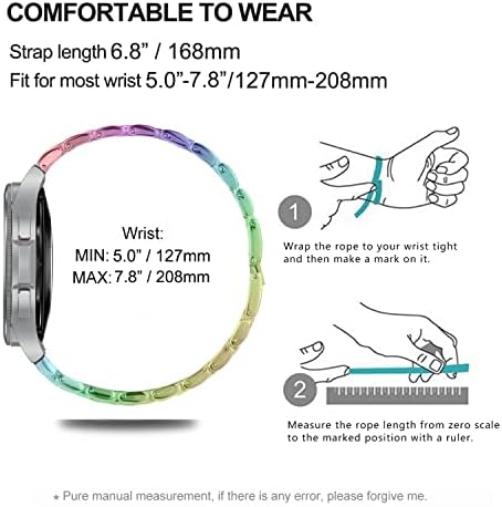 Сенаверни ленти компатибилни со Samsung Gear Sport / Galaxy Watch 42mm / Galaxy 4 Classic, луксузна лента за метални метални метални